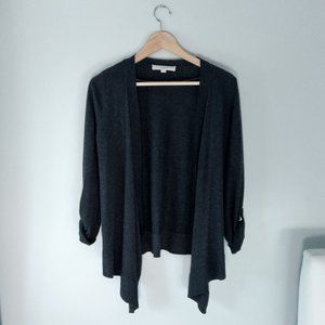LOFT charcoal grey open cardigan sweater / duster - sz. S
